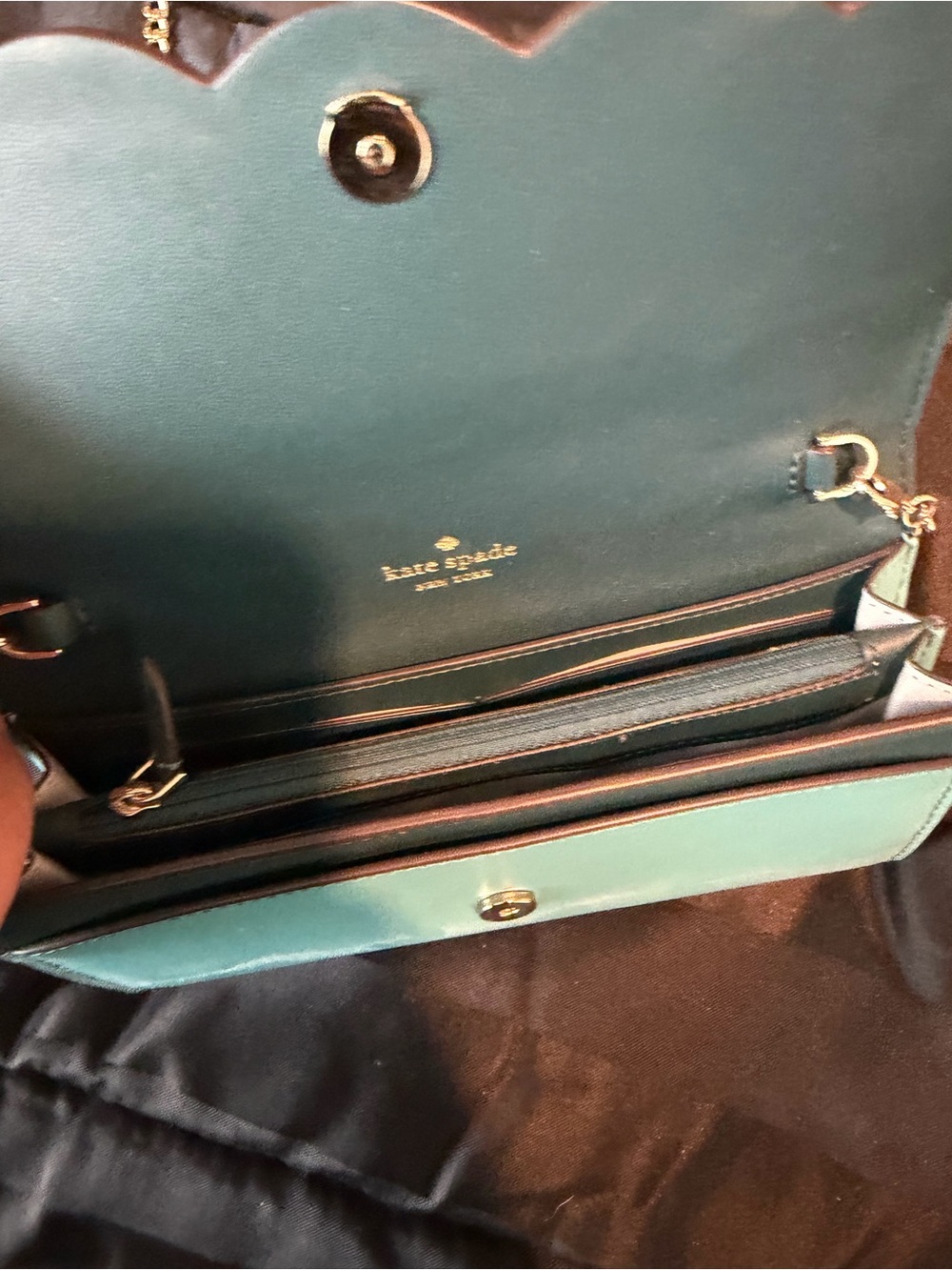 kate spade New York Turquoise Scallop Chain Crossbody Bag - Picture 2 of 5